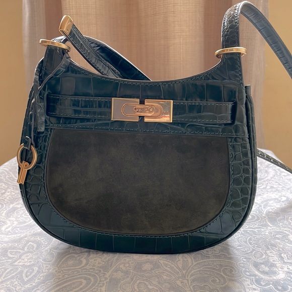 Tory Burch Forrest Green Lee Radziwill Saddlebag - Picture 1 of 6